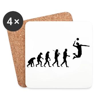 volley-ball - Dessous de verre (lot de 4) - blanc - Devant
