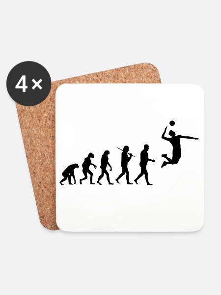 volleyball - Coasters (set of 4) - white