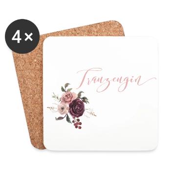 Trauzeugin fragen. Willst du meine Trauzeugin sein - Untersetzer (4er-Set) - Weiß - Vorne