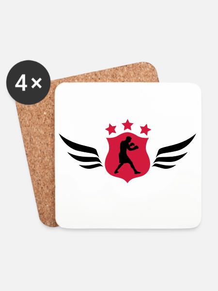 Boxen / Boxer / Boxing / Fight / Ali - Untersetzer (4er-Set) - Weiß