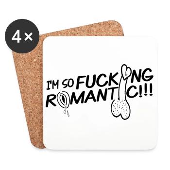 I’M SO FUCKING ROMANTIC - Dessous de verre (lot de 4) - blanc - Devant