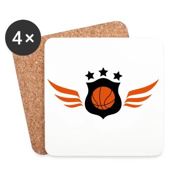 Basketball - Basket Ball - Game - Sport - Player - Dessous de verre (lot de 4) - blanc - Devant