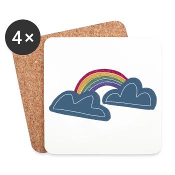 Julibel rainbow clouds design bio - Coasters (set of 4) - white - Front