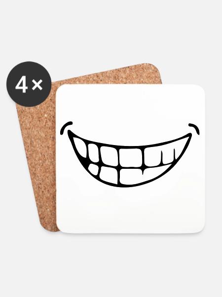 grin - Coasters (set of 4) - white