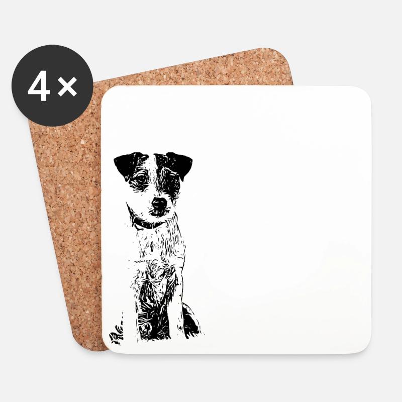 Parson Russell Terrier - Hunde Geschenkidee - Untersetzer (4er-Set) - Weiß