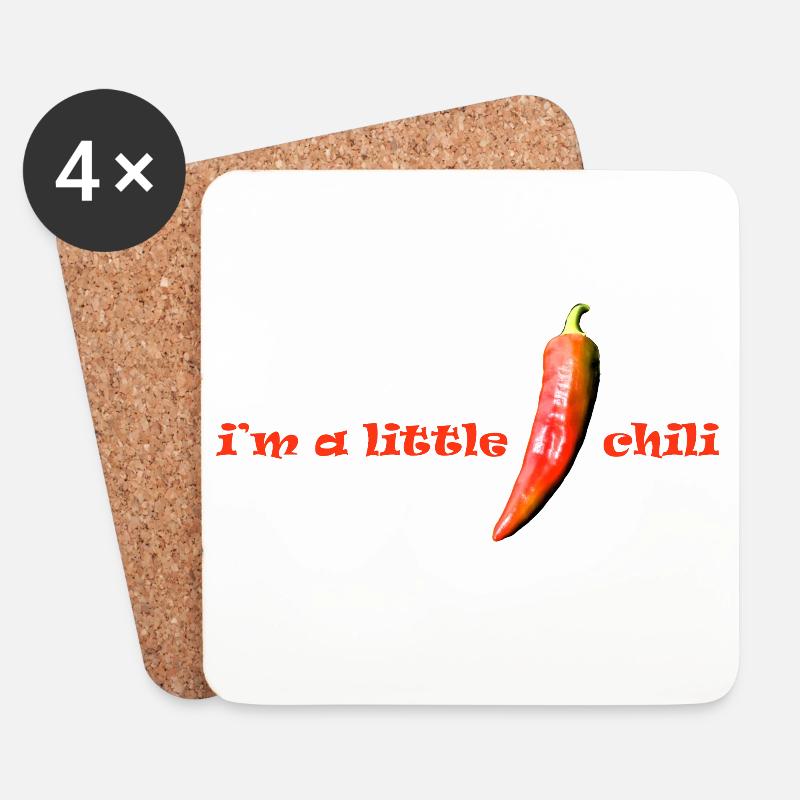 i m a little chili - Untersetzer (4er-Set) - Weiß