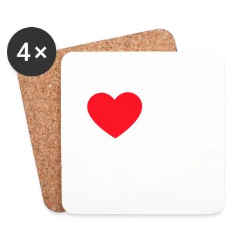 I Heart Hot Mums - Coasters (set of 4) - white - Front