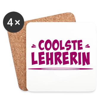 coolste lehrerin - Untersetzer (4er-Set) - Weiß - Vorne