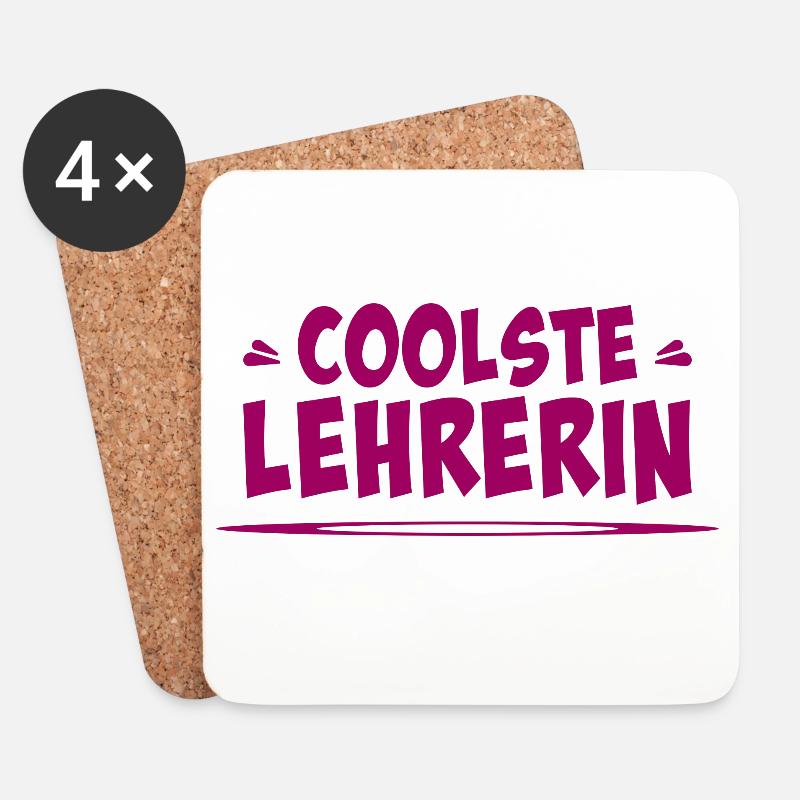 coolste lehrerin - Untersetzer (4er-Set) - Weiß