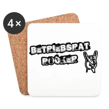 Betriebsrat Rocker white background - Untersetzer (4er-Set) - Weiß - Vorne