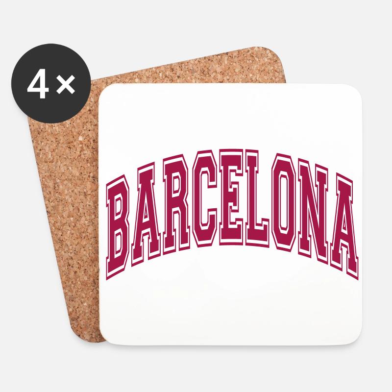 Barcelona - Untersetzer (4er-Set) - Weiß