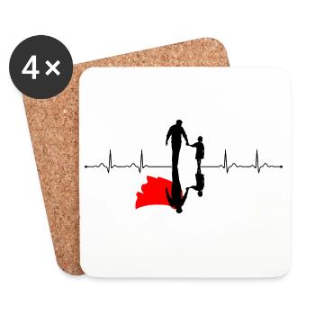 Crimson Shadow Silhouette - Coasters (set of 4) - white - Front