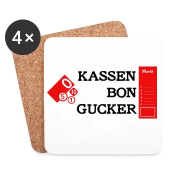 Kassenbongucker - Untersetzer (4er-Set) - Weiß - Vorne