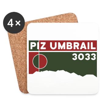 Piz Umbrail Skitour Bike Tour Bergtour Souvenir - Untersetzer (4er-Set) - Weiß - Vorne