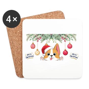 Weihnachten Chihuahua - Untersetzer (4er-Set) - Weiß - Vorne