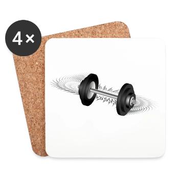 Motif d’haltères cool pour les amateurs de fitness et de gym - Dessous de verre (lot de 4) - blanc - Devant