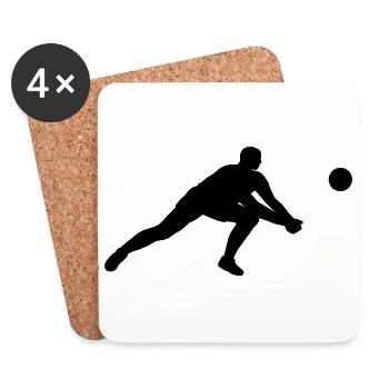 Strahlender Volleyballspieler in Aktion - Untersetzer (4er-Set) - Weiß - Vorne