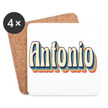 Antonio t-shirt rétro vintage t-shirt cadeau - Dessous de verre (lot de 4) - blanc - Devant