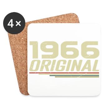 Born in 1966 Vintage 1966 Retro Birthday 1966 - Coasters (set of 4) - white - Front