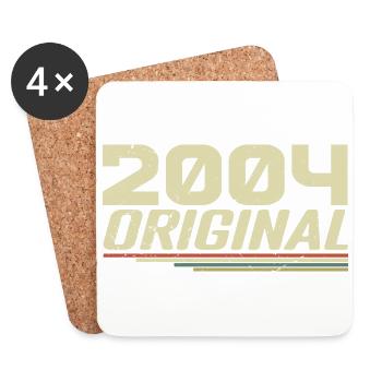 Born in 2004 Vintage 2004 Retro Birthday 2004 - Coasters (set of 4) - white - Front
