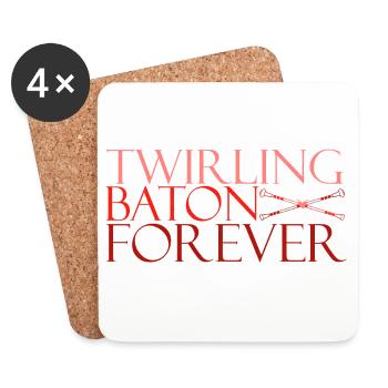 TWB forever rouge - Dessous de verre (lot de 4) - blanc - Devant