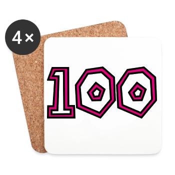 100. 100 YEARS. 100th ANNIVERSARY. BIRTHDAY 100 - Coasters (set of 4) - white - Front