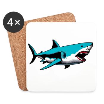 Shark - Coasters (set of 4) - white - Front
