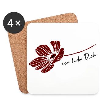 Je t’aime - Dessous de verre (lot de 4) - blanc - Devant