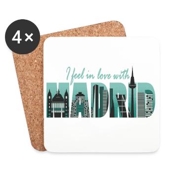Je suis tombé amoureux de Madrid - Spain Fun - Dessous de verre (lot de 4) - blanc - Devant