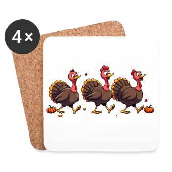 Bébé dinde de Thanksgiving - Dessous de verre (lot de 4) - blanc - Devant