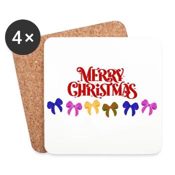 Défilé d’arcs de joyeux Noël - Dessous de verre (lot de 4) - blanc - Devant