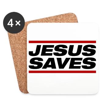 Jésus sauve - Dessous de verre (lot de 4) - blanc - Devant