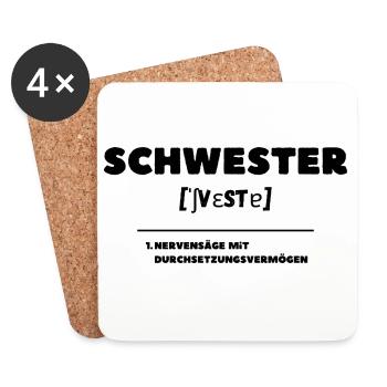 Sister Definition Pain in the Neck - Coasters (set of 4) - white - Front