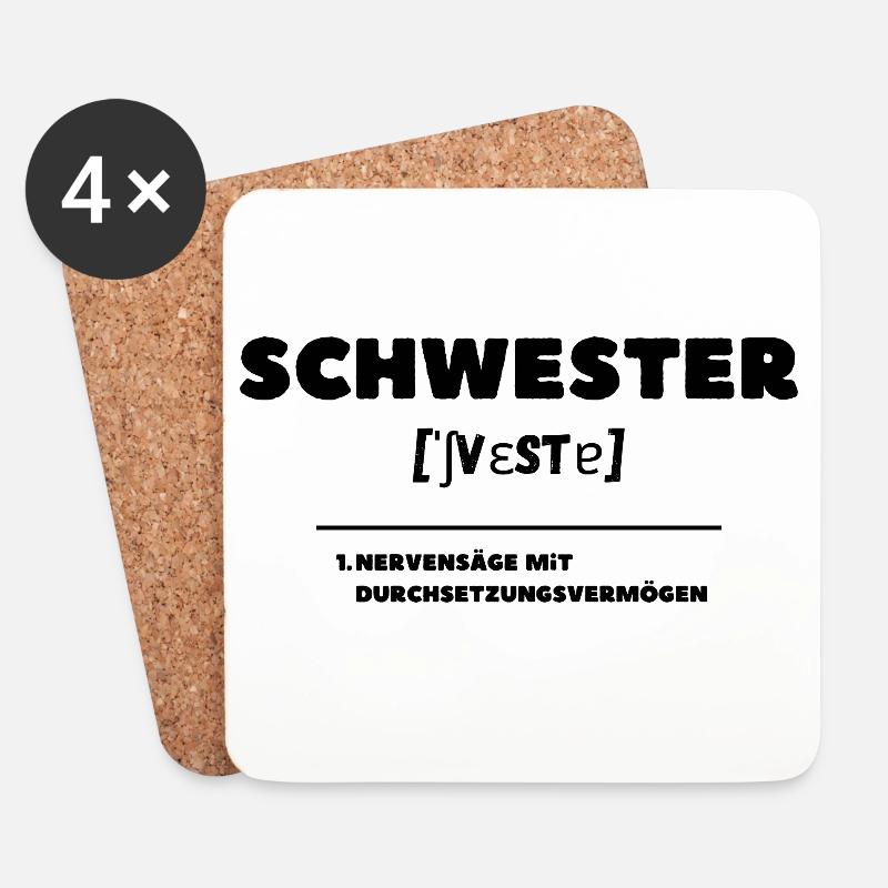 Schwester Definition Nervensäge - Untersetzer (4er-Set) - Weiß