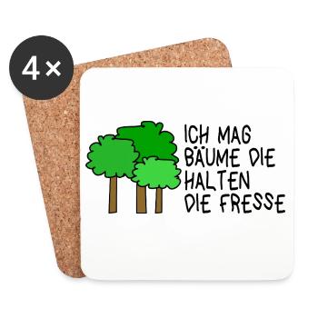 J’aime les arbres qui gardent la bouche fermée - Dessous de verre (lot de 4) - blanc - Devant