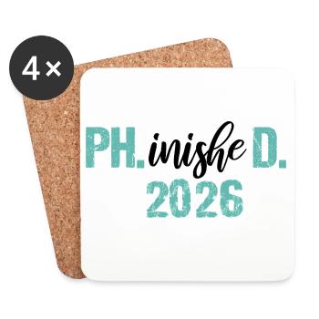Doctorat 2026 Doctorat philistin Thèse PhD - Dessous de verre (lot de 4) - blanc - Devant