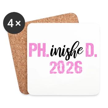 Doctorat 2026 Doctorat philistin Thèse PhD - Dessous de verre (lot de 4) - blanc - Devant