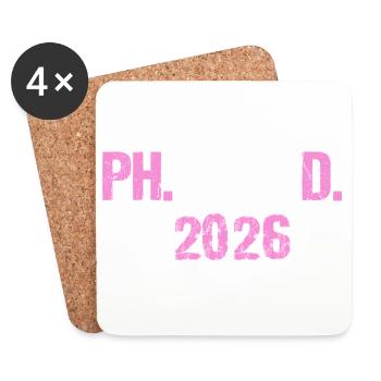 Doctorat 2026 Doctorat philistin Thèse PhD - Dessous de verre (lot de 4) - blanc - Devant
