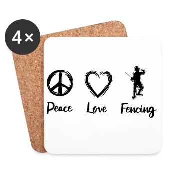Love of fencing - Coasters (set of 4) - white - Front