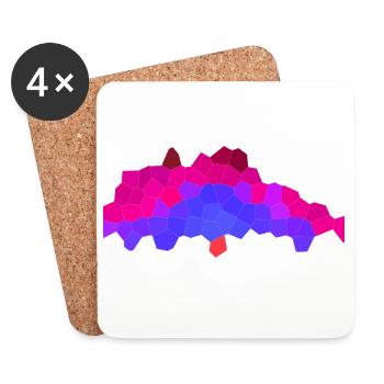 Berry Neon Horizon - Coasters (set of 4) - white - Front