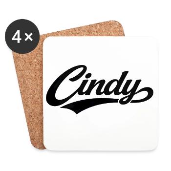 Cindy name first last family gifts - Coasters (set of 4) - white - Front