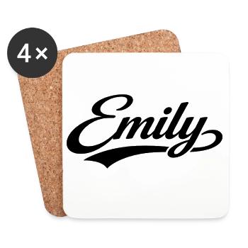 Emily name first last family gifts  - Coasters (set of 4) - white - Front