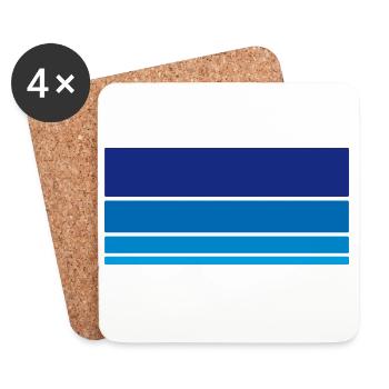 Background Blue - Coasters (set of 4) - white - Front