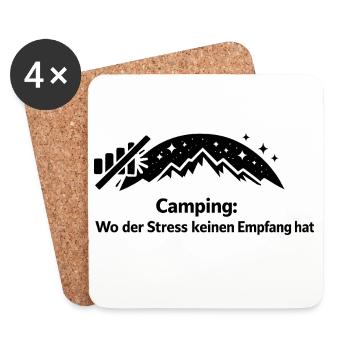 Bergsonne Minimalgrafik - Untersetzer (4er-Set) - Weiß - Vorne