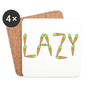 Carrot lazy - Coasters (set of 4) - white - Front
