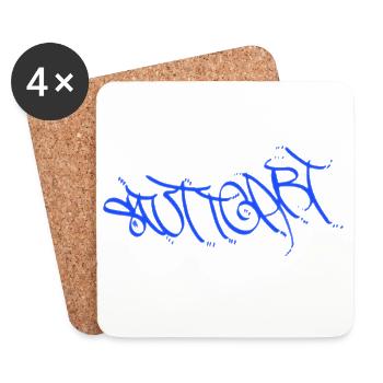 Stuttgart Graffiti Style T-Shirt - Dessous de verre (lot de 4) - blanc - Devant