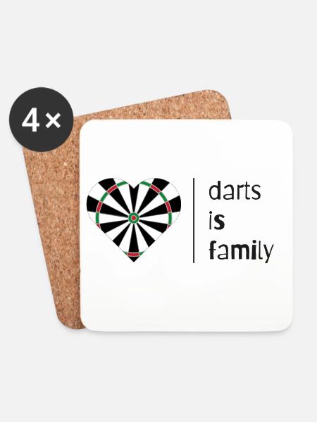 Darts is family (dark) - Untersetzer (4er-Set) - Weiß