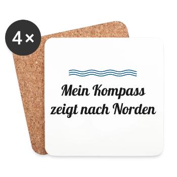 Mein Kompass zeigt nach Norden - Untersetzer (4er-Set) - Weiß - Vorne