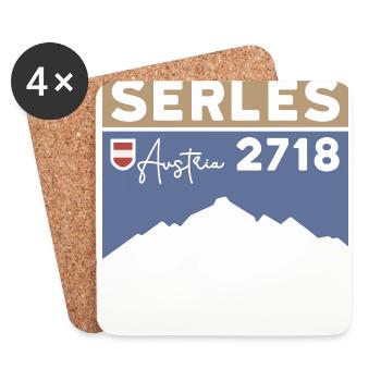 Serles Wanderung Bergtour Stubaital Wipptal Wander - Untersetzer (4er-Set) - Weiß - Vorne
