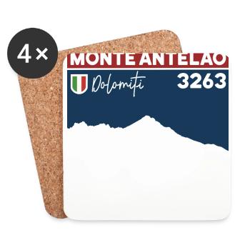 Monte Antelao Mountain Tour Tour Dolomites Souvenirs - Dessous de verre (lot de 4) - blanc - Devant